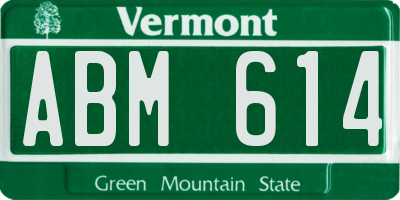 VT license plate ABM614