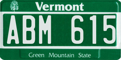 VT license plate ABM615