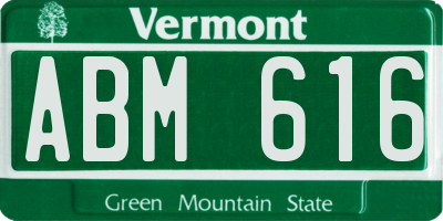 VT license plate ABM616