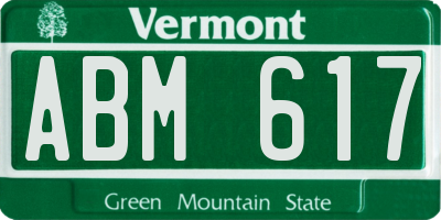 VT license plate ABM617