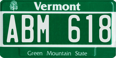 VT license plate ABM618