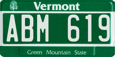 VT license plate ABM619