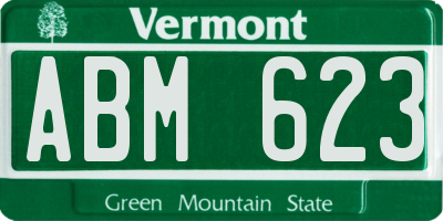 VT license plate ABM623