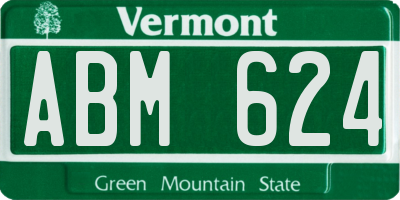 VT license plate ABM624