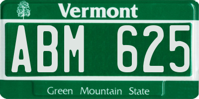 VT license plate ABM625