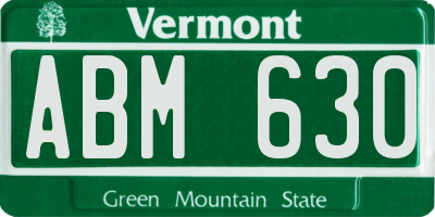 VT license plate ABM630