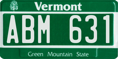 VT license plate ABM631