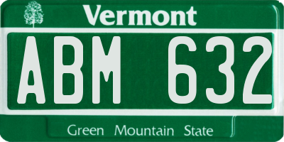 VT license plate ABM632