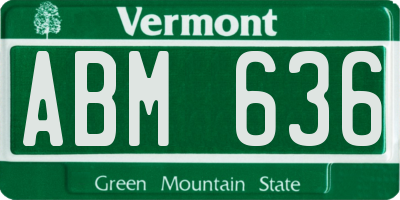 VT license plate ABM636