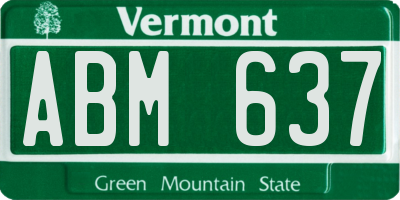 VT license plate ABM637