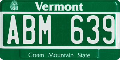 VT license plate ABM639