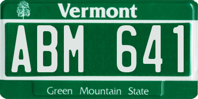 VT license plate ABM641