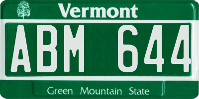 VT license plate ABM644