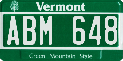 VT license plate ABM648