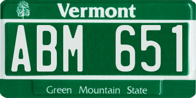 VT license plate ABM651