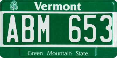 VT license plate ABM653