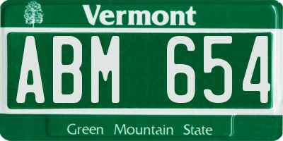 VT license plate ABM654