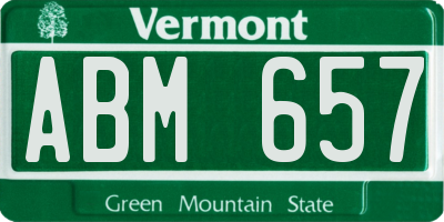 VT license plate ABM657