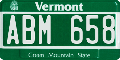 VT license plate ABM658