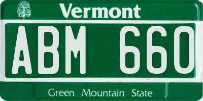 VT license plate ABM660