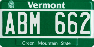 VT license plate ABM662