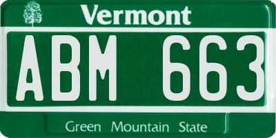 VT license plate ABM663