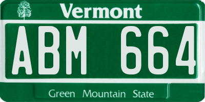 VT license plate ABM664