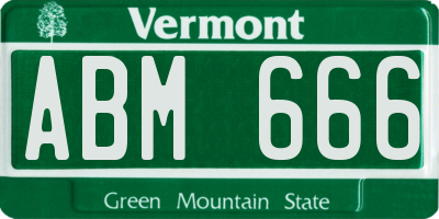 VT license plate ABM666