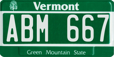 VT license plate ABM667