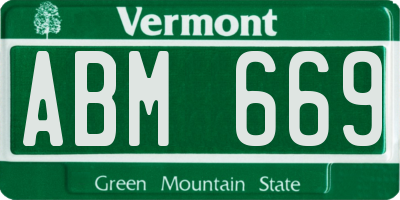 VT license plate ABM669