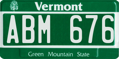 VT license plate ABM676