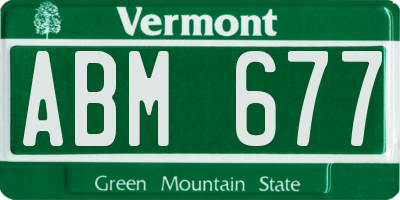 VT license plate ABM677