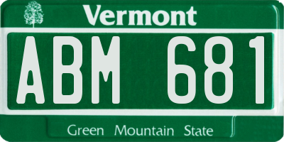 VT license plate ABM681