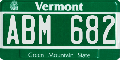 VT license plate ABM682