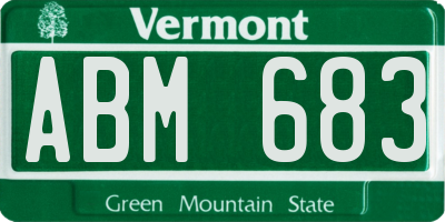 VT license plate ABM683