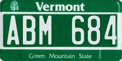 VT license plate ABM684