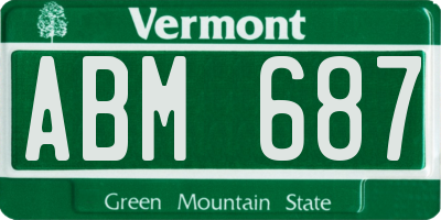 VT license plate ABM687