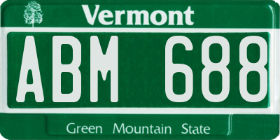 VT license plate ABM688