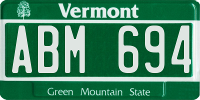 VT license plate ABM694