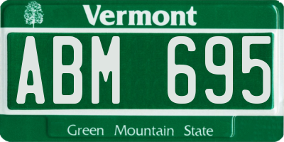 VT license plate ABM695