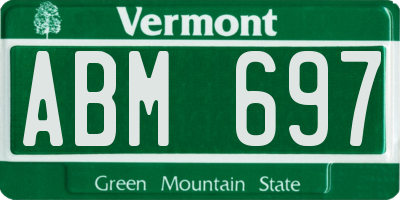 VT license plate ABM697