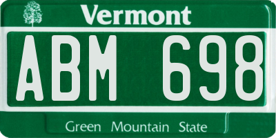 VT license plate ABM698