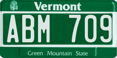 VT license plate ABM709