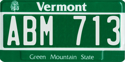 VT license plate ABM713