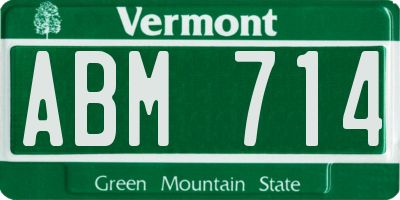 VT license plate ABM714