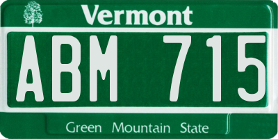 VT license plate ABM715