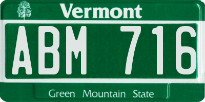 VT license plate ABM716