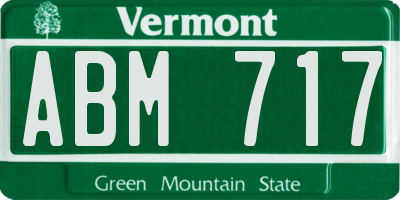 VT license plate ABM717