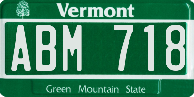 VT license plate ABM718