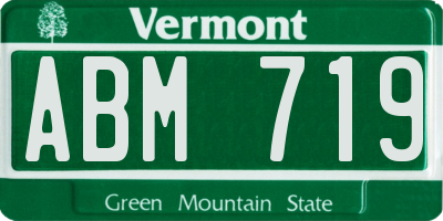 VT license plate ABM719